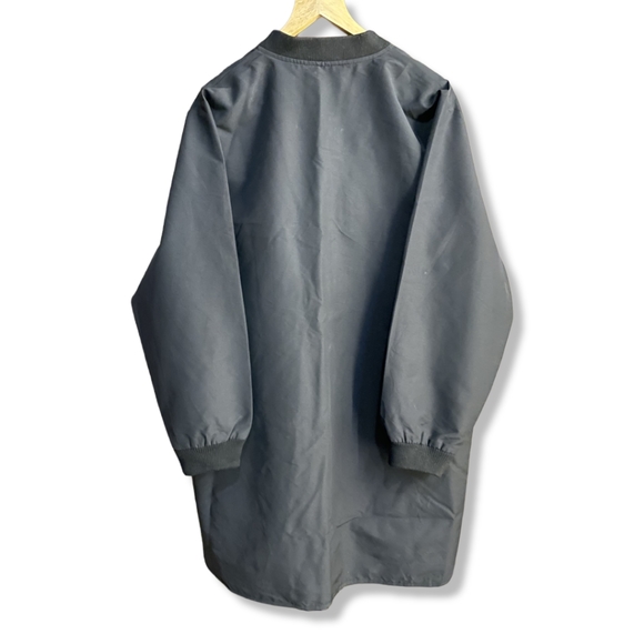 UNISEX Drop Shoulder Dual Pocket Black Overcoat - Picture 4 of 11